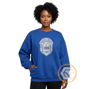 เสื้อสเวตเชิ้ตผ้าฝ้ายฟลีซระบายอากาศสำหรับผู้หญิง Zeta Phi Beta แบบสั่งทำขายส่ง ปักลายตามต้องการ สำหรับฤดูหนาว - Product Image 1
