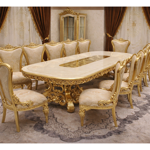 Royal Heritage Dining Room Furniture Set for Luxury Homes Lavish Style Round Breakfast <b>Table</b> Set Royal 8 Seater Dining <b>Table</b> Set - Product Image 1