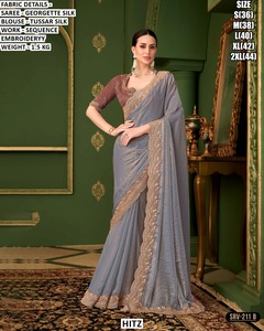 Blusa Tradicional Bordada para Mujer Hemlata, Viscosa, Corte Regular, para Invierno, Diwali, Bodas y Fiestas, Sin Arrugas - Product Image 4