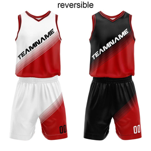 Conjunto de Uniforme de Baloncesto Sublimado Personalizado Reversible, Camiseta y Pantalones Cortos de Equipo, 100% Poliéster, Tela de Malla Transpirable, Tallas Grandes, OEM - Product Image 2