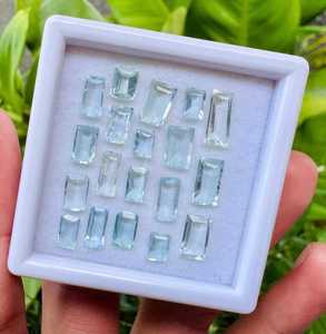 พลอยอะความารีนธรรมชาติทรงบาแกตต์สีน้ำเงินสำหรับทำเครื่องประดับ แหวน จี้ ต่างหู ความใสสูง - Product Image 3