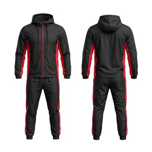 Men Panel Contrast Color Two Piece Windbreaker Tracksuits 100% Polyester Breathable Sports <b>Running</b> Jogging Tracksuits - Product Image 4