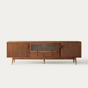<b>Rustic</b> Handmade Solid Wood Living Room Cabinet with Shaker Slab Doors and 5+ Drawers Storage Furniture for Home - Product Image 1