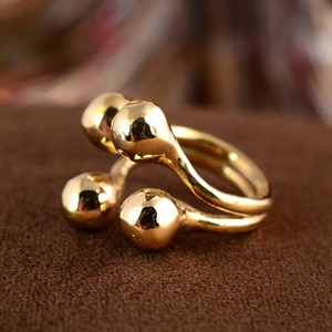Unique Design Minimalist Bead <b>Ring</b> Boho Brass <b>Ring</b> Women 18k Gold Plated Chunky Ball Band Geometric <b>Statement</b> Wholesale/OEM/ODM - Product Image 2