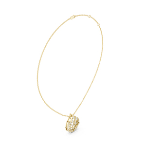 Collier pendentif floral en or jaune 14 carats avec diamants, chaîne à maillons pour femme, cadeau de mariage, bijoux - Product Image 2