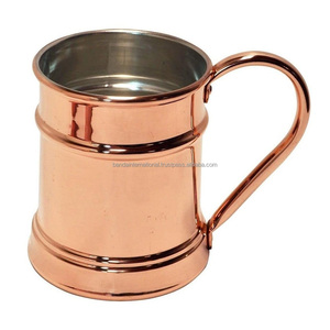 Mug en cuivre martelé de qualité supérieure avec poignée et finition polie, idéal pour la boisson et l'utilisation en cuisine, anti-fuite. - Product Image 4