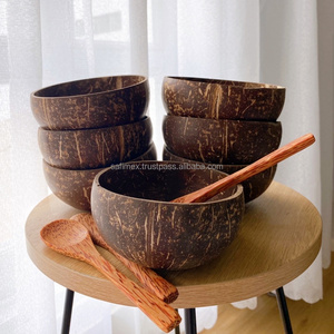 Tazón de Coco Hecho a Mano 100% Natural, Ecológico y Orgánico, Regalo, Apto para Alimentos, para Ensaladas de Frutas, Acai y Utensilios para Comer, Hecho en Vietnam - Product Image 1