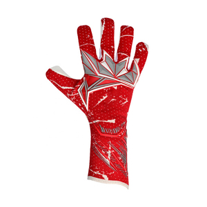 Guantes de Portero de Fútbol Rojos y Blancos, Dedos Completos, Antideslizantes, Correa de Muñeca Ajustable, Unisex, Entrenamiento Deportivo - Product Image 2