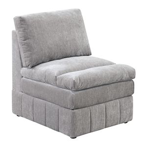Fauteuil sans accoudoirs en tissu suédé Granite Morgan, 1 pièce, fauteuil modulaire en peluche, canapé sectionnel, meubles pour salon - Product Image 1