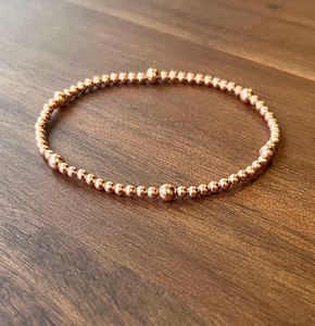 Copper Bead <b>Bracelet</b> Stackable <b>Bracelet</b> Stretch Jewelry Handmade <b>Bracelet</b> Copper <b>Ball</b> Beads Elegant Accessory Minimalist Style - Product Image 6