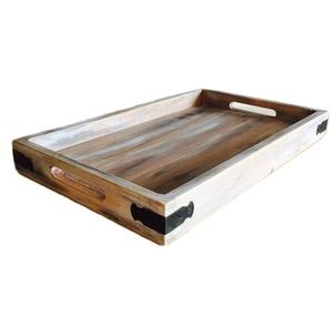 Bandeja de servicio rectangular de madera con diseño de RESTAURANT, tamaño estándar de acabado Natural para el hogar y la boda, bandeja para servir comida - Product Image 1