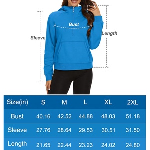 Sudadera de media cremallera de tamaño regular para mujer al aire libre, cuello alto de lana de poliéster con función a prueba de viento para actividades de Primavera - Product Image 6