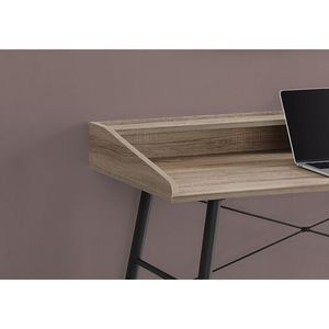 Contemporary Modern 48\"L Home <b>Office</b> <b>Computer</b> Desk with Storage Shelves Brown Laminate & Black Metal for Laptop Work - Product Image 3
