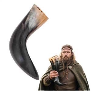 Corne à boire artisanale de luxe 2026, sculptée à la main en buffle, style Viking médiéval, écologique, portable, souvenir, couleur naturelle - Product Image 6