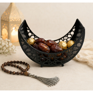 Bandeja de Metal con Forma de Luna Creciente, Plato para Servir Eid Mubarak, Soporte de Hierro para Exhibir Postres de Ramadán, para Mesa de Fiesta Islámica - Product Image 6