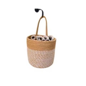 Hanging Macrame <b>Basket</b> Stylish Cotton Rope Wall Hanging Storage <b>Basket</b> For Home Decor Plants Kitchen And Daily Essentials Use - Product Image 1