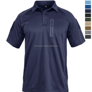 Top qualité blanc avant fermeture éclair col unisexe brodé col roulé formel tricoté 100% coton logo personnalisé hommes t-shirt Slim Fit - Product Image 6