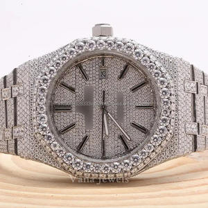 Bestselling Luxury <b>Automatic</b> Stainless Steel <b>Wristwatch</b> for Men High Quality Analog Moissanite Diamond Glass 41mm Fully Iced Hip - Product Image 2