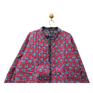 Chaqueta acolchada de algodón de estilo bohemio Vintage hecha a mano para mujer invierno suave ajuste cómodo transpirable estampado rayas botón - Product Image 4