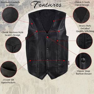 Chaleco de Cuero Genuino para Invierno, Cómodo, Diseñado para Uso Diario, Fácil de Combinar y con un Atractivo Duradero - Product Image 6