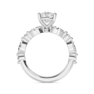 Hermoso Anillo de Compromiso de Oro Rosa de 10K con Brillantes Diamantes de Laboratorio Redondos, Marquise y Corte Cojín, 2.78 CTW - Product Image 4