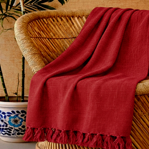 Manta de Algodón Sólido Hecha a Mano, Suave, Tejida, Ligera, para Sofá o Cama, Transpirable, para Verano, Decoración del Hogar, Algodón Natural - Product Image 3