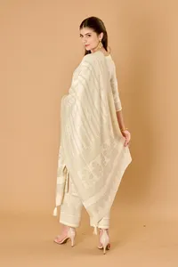 Tissu tissé en viscose Safaa Zardozi Premium non coupé pour robe d'hiver pour femmes – Ensemble Salwar Kameez Jacquard 3 pièces - Product Image 5