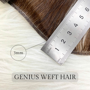 Precio al por mayor Grado 12A Cutícula Virgen Alineada Super Doble Extensiones de cabello Remy Genius Trama Estilo recto Cabello humano - Product Image 4