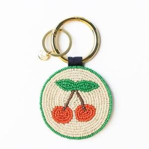 Handmade Beaded Cherry Keychain round Shape Seed Bead Embroidery Black Pet Charm Animal <b>Key</b> <b>Ring</b> Cute Fashion Pendant Gift Item - Product Image 1