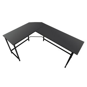 Scrivania per Computer a L in Stile Europeo YS, in MDF Nero con Libreria Convertibile per Gaming e Ufficio - Product Image 2