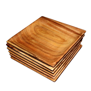 Assiette en bois massif nordique, forme ronde, épaisse, pour servir les aliments, décoration de table à domicile, à prix avantageux. - Product Image 6