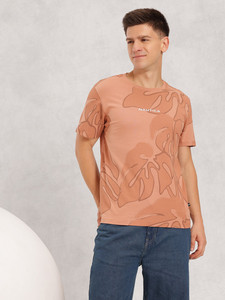 Camiseta de Manga Corta con Cuello Redondo para Hombre, con Estampado Floral, Tejido de Poliéster, Estilo Casual, Corte Regular, Diseño Transpirable - Product Image 2