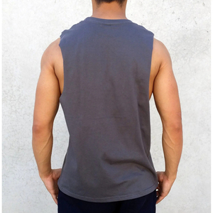 100% Customized Wholesale Slim Fit Spoon Neck Ribbed Tank Top <b>White</b> <b>Men's</b> Cotton Tank Top Personalized Logo Printing - Product Image 3