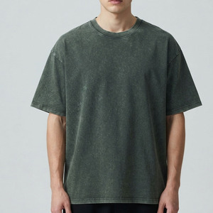 Camiseta Oversize Vintage para Hombre 100% Algodón de Alto Gramaje 230GSM con Hombro Caído y Lavado Ácido - Product Image 1