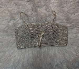 <b>Silver</b> Woven Spandex Winter Crop <b>Top</b> Sweetheart Neckline Blouse for Wedding - Product Image 1