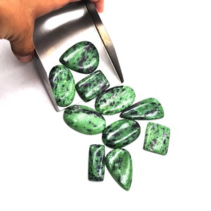 Lote de gemas sueltas de zoisita rubí natural en forma de cabujón, de 14-42 mm, para la elaboración de joyería artesanal. - Product Image 4