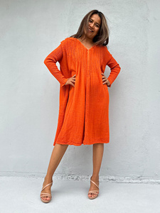 Double Gauze Cotton <b>Kaftan</b> Dress Boho <b>Kaftan</b> Relaxed Fit <b>Summer</b> Dress Beach Cover Up Vacation Wear At Wholesale Price - Product Image 4