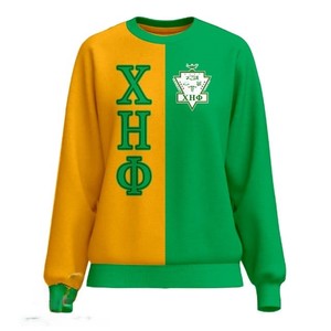 Suéter Amarillo de Punto Chi Eta Phi para Hombre, Corte Regular, Cuello Redondo, Estampado de Letras, Informal, para Otoño - Product Image 2