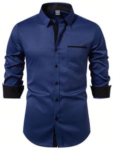 Men's Casual Dress <b>Shirt</b> Long Sleeve Cotton Polyester Business Office Work <b>Shirt</b> Wholesale T <b>Shirts</b> - Product Image 3