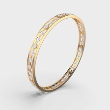 2CT Lab Grown Diamond Round Cut Statement <b>Bangle</b> | Luxury Bridal Wedding Jewelry | Anniversary Gift - Product Image 2