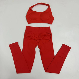 Conjunto Deportivo de Yoga sin Costuras para Mujer, Ropa Deportiva, Leggings de Gimnasio, Pantalones de Entrenamiento, Sujetadores Deportivos, 2 Piezas, Trajes Deportivos - Product Image 1