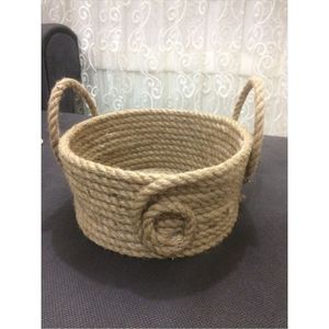 Decorative Natural Fiber <b>Storage</b> <b>Basket</b> Handmade Rustic Jute <b>Rope</b> Container for Home Organization Boho Style Wholesale Supplier - Product Image 1