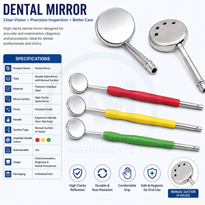 กระจกตรวจฟันแบบดูดสองด้าน Al Mida Healthcare โครงสร้างเหล็กทนทาน จับง่าย อุปกรณ์ผ่าตัด - Product Image 5