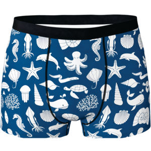 Custom Mens Ocean Print <b>Boxer</b> Briefs Breathable Stretch Underwear Quick Dry Private Label Sublimated Underpants OEM Manufacturer - Product Image 4