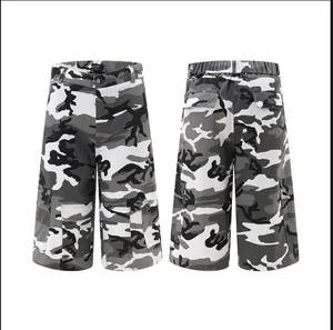 Men's Retro Washed Camouflage Loose Casual Straight Leg Denim Shorts Men Loose Fit Camouflage Cargo Shorts Mid Waist Breathable - Product Image 1