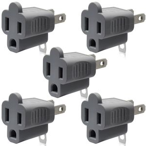 Set di 5 Adattatori e Connettori Grigi Certificati ETL, Convertitore Presa 2-3 Poli, Adattatore Spina Polarizzata 3-2 Poli con Messa a Terra - Product Image 1