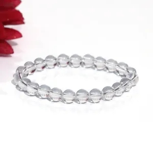 Natural Clear Quartz 8mm Round Gemstone <b>Stretch</b> <b>Bracelet</b> Crystal Beaded <b>Bracelet</b> Wholesale Supply - Product Image 1
