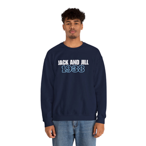 Sudadera Azul Marino con Cuello Redondo Blanco y Azul, Sudadera con Gráfico Bordado, Sudadera de Manga Larga de Forro Polar, Ropa Casual Unisex de Moda - Product Image 1
