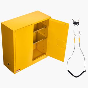 Armadio per Stoccaggio Materiali Infiammabili in Acciaio Zincato Laminato a Freddo, 43,0 X 18,1 X 46,4 Pollici, 29 Galloni, Ripiani Regolabili, per Magazzino - Product Image 1