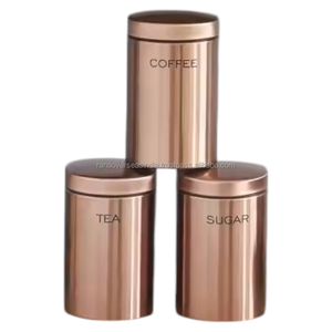Wholesale High Quality Plain Pure Copper <b>Tea</b> <b>Coffee</b> and <b>Sugar</b> Container Multiple Styles Available From Trusted Supplier - Product Image 1